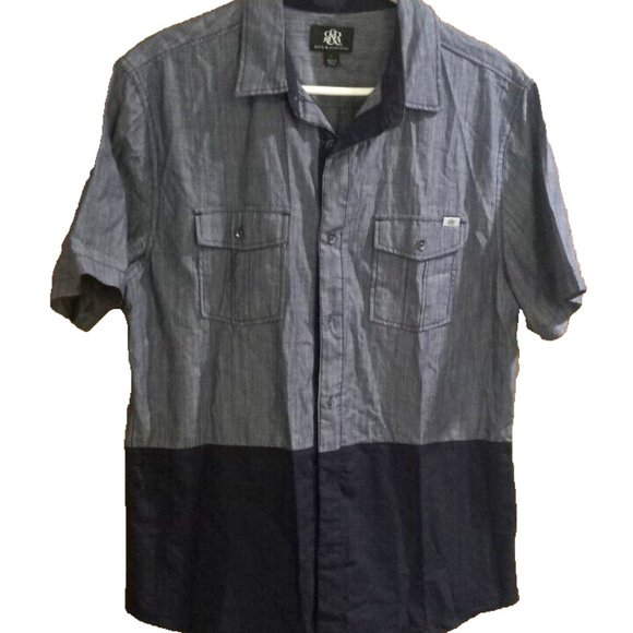 Rock & Republic Mens Button Up Shirt size large gray rock n roll - Picture 2 of 5
